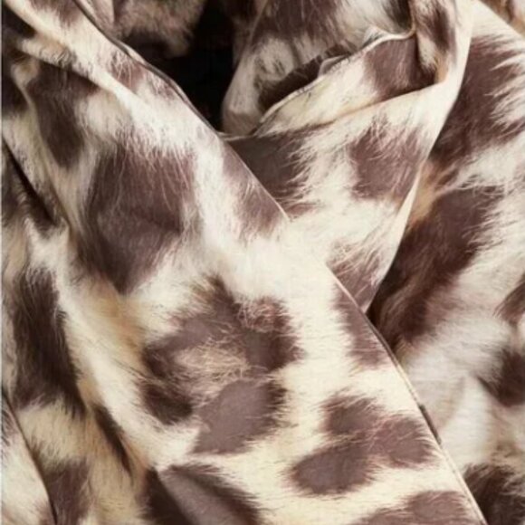 H&M Studio Animal Print Down Filled Long Puffer Coat XL - Picture 8 of 14